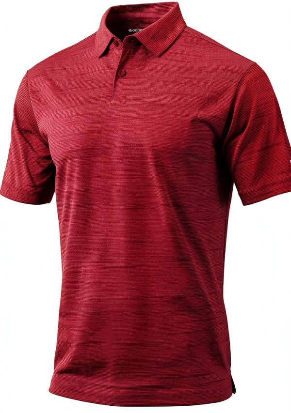 Omni-WICK Mens Polo Shirt Golf Fit Lightweight Red Black-3