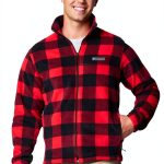 Columbia Mens Fleece Jacket Check Print Outdoor Active Wear-0