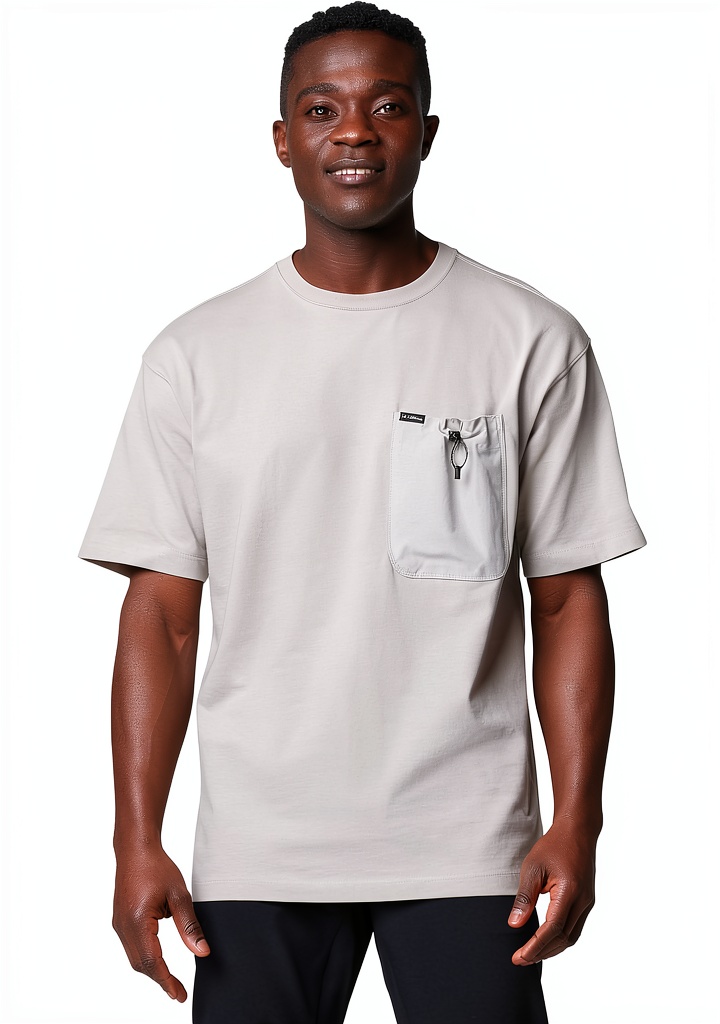 Columbia Mens Cotton Pocket Tee in Flint Grey color