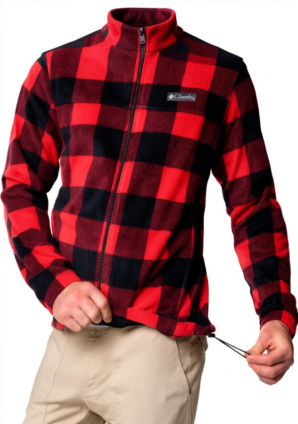 Columbia Mens Fleece Jacket Check Print Outdoor Active Wear-5