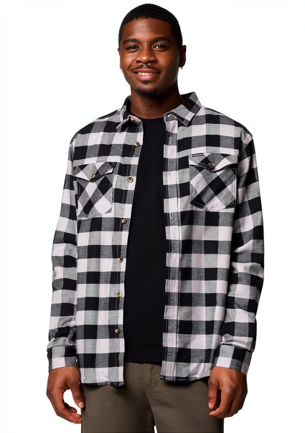 Columbia Mens Flannel Shirt Cotton Stretch Plaid Button Down-1