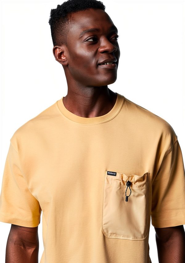 Columbia Mens Cotton Pocket Tee Classic Fit Light Camel-4