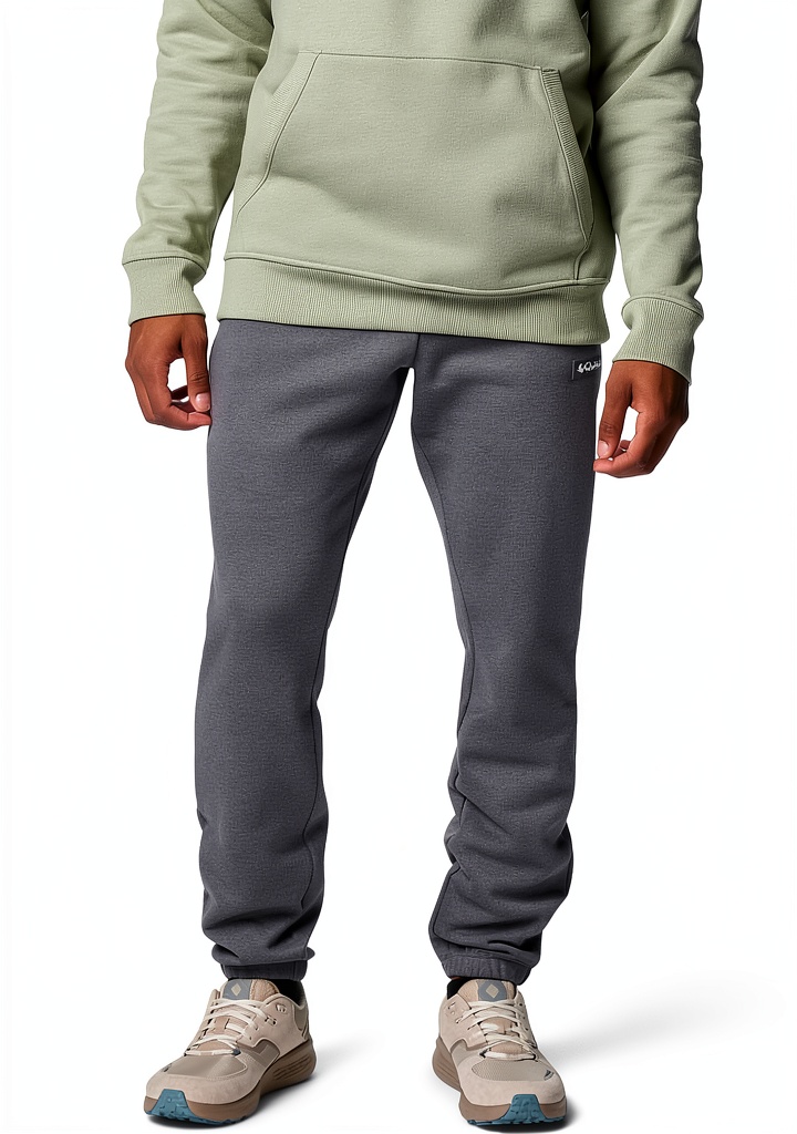 Columbia mens joggers in City Grey Heather color showing regular fit and pocket details