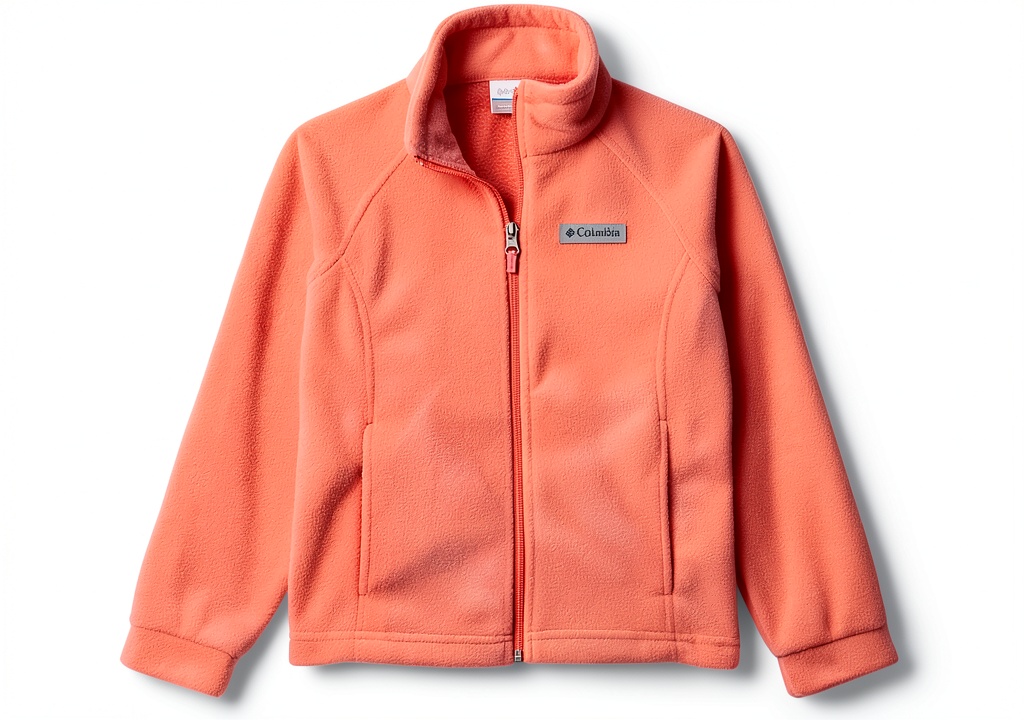 Columbia Girls Fleece Jacket worn outdoors in fall weather