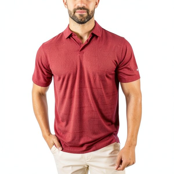 Omni-WICK Mens Polo Shirt Golf Fit Lightweight Red Black-5