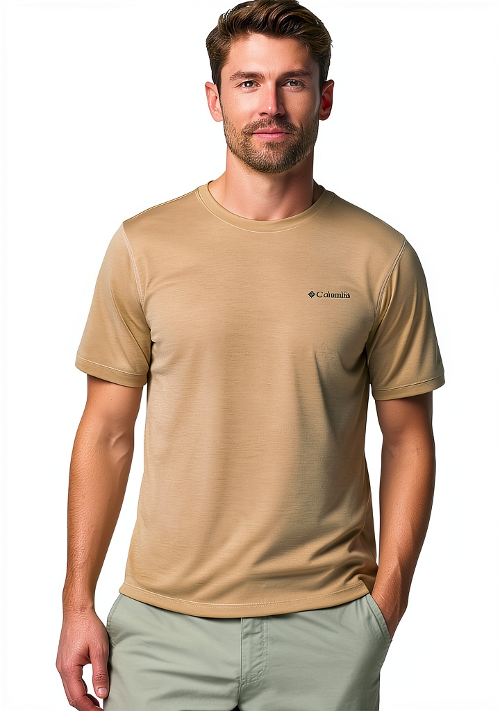 Columbia mens UPF 50 t-shirt in Dark Stone Heather color