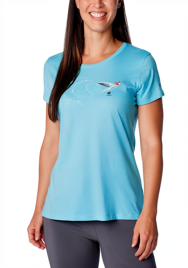 Columbia Womens Daisy Days Tee in Aquamarine Heather color