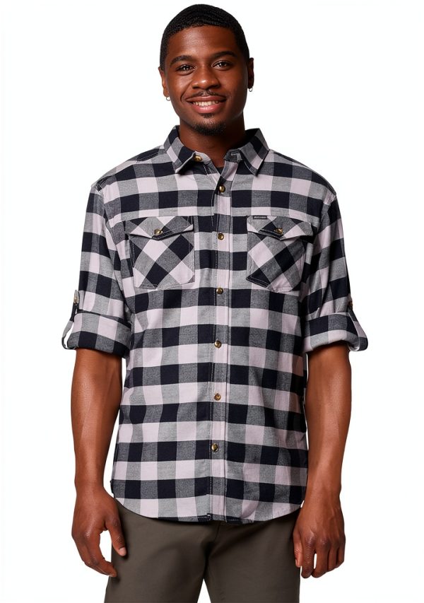 Columbia Mens Flannel Shirt Cotton Stretch Plaid Button Down-4