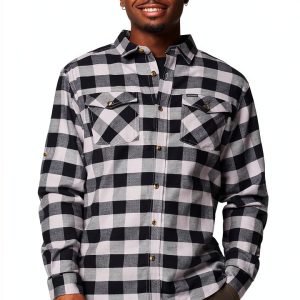 Columbia Mens Flannel Shirt Cotton Stretch Plaid Button Down-0