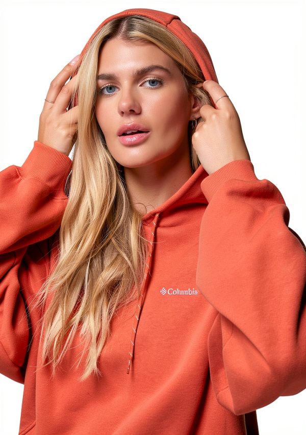 Columbia Womens Fleece Hoodie Soft Cotton Blend Relaxed Fit-3