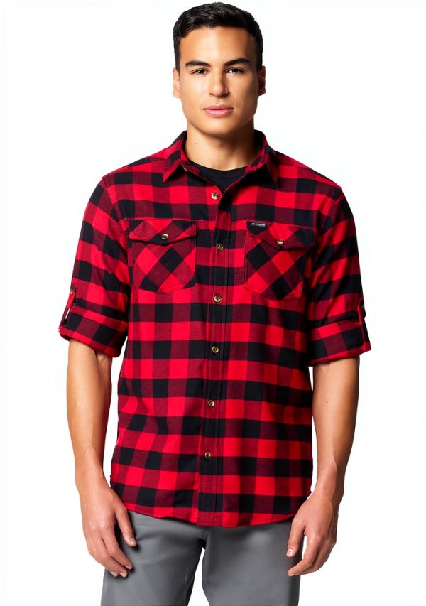 Columbia Mens Flannel Shirt Cotton Stretch Plaid Button Down-4