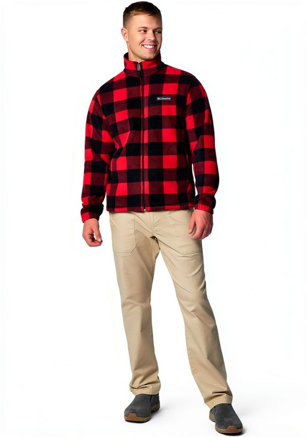 Columbia Mens Fleece Jacket Check Print Outdoor Active Wear-2