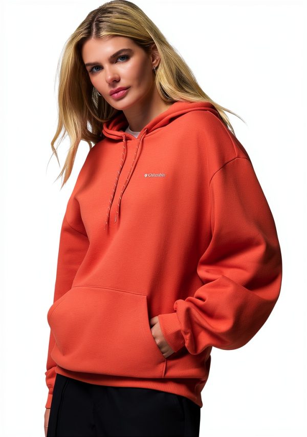 Columbia Womens Fleece Hoodie Soft Cotton Blend Relaxed Fit-1
