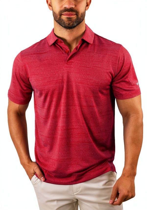 Omni-WICK Mens Polo Shirt Golf Fit Lightweight Red Black-0