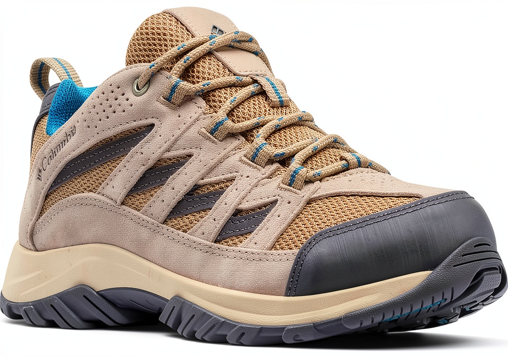 Columbia women's hiking shoes on a forest trail