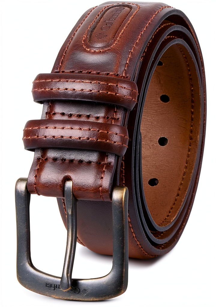 Columbia double loop leather belt worn with casual jeans