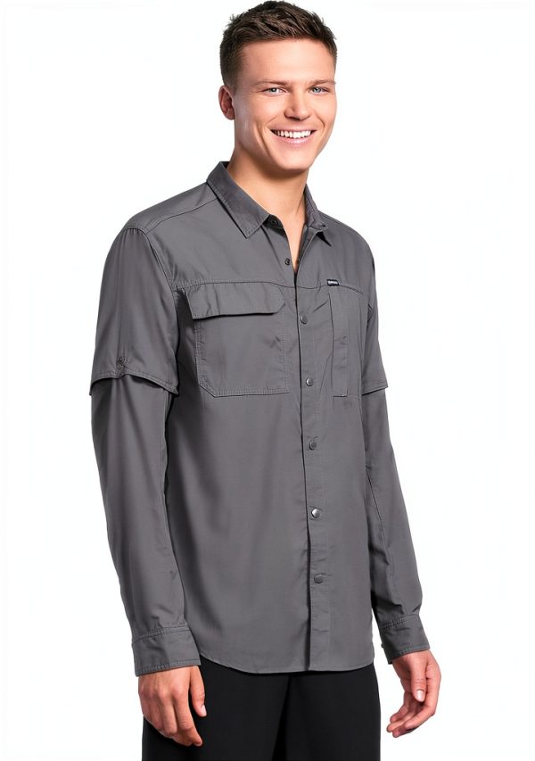 Columbia Skien Valley Long Sleeve Shirt Mens Grey-1