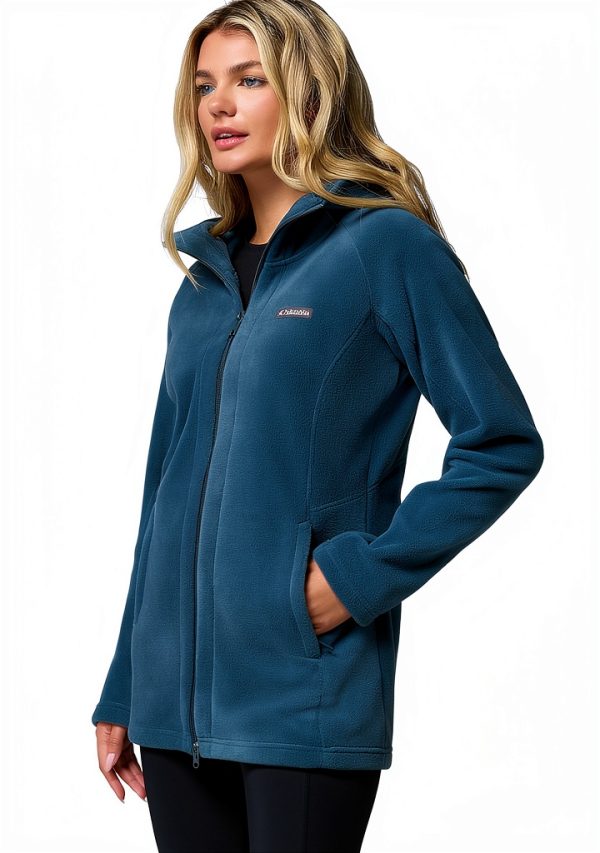 Columbia Long Fleece Jacket Women Hooded Warmth Extended Sizes-2