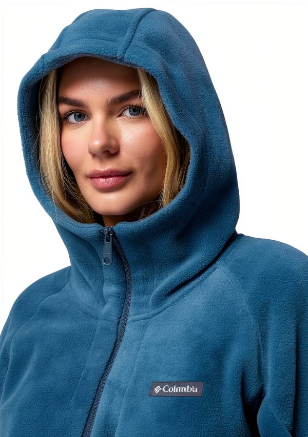 Columbia Long Fleece Jacket Women Hooded Warmth Extended Sizes-4