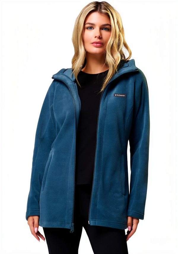 Columbia Long Fleece Jacket Women Hooded Warmth Extended Sizes-5