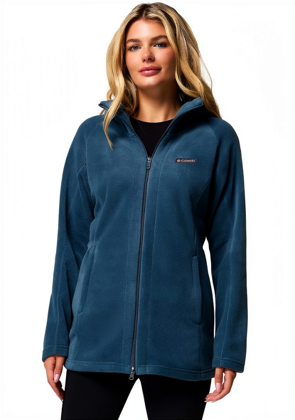 Columbia Long Fleece Jacket Women Hooded Warmth Extended Sizes-0