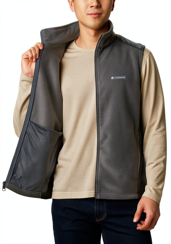 Columbia Men's Steens Mountain Vest Deep Pile Fleece Black-5
