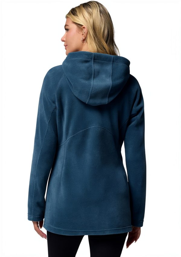 Columbia Long Fleece Jacket Women Hooded Warmth Extended Sizes-1